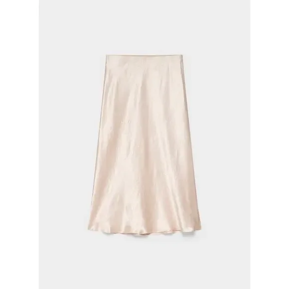 Aritzia Babaton Slip Satin Midi Skirt Size 4 in Denude Color NWOT - Picture 5 of 11